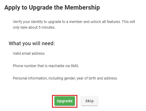Log in to the EdCity member 'Basic Information' page and click on 'Upgrade Membership'.