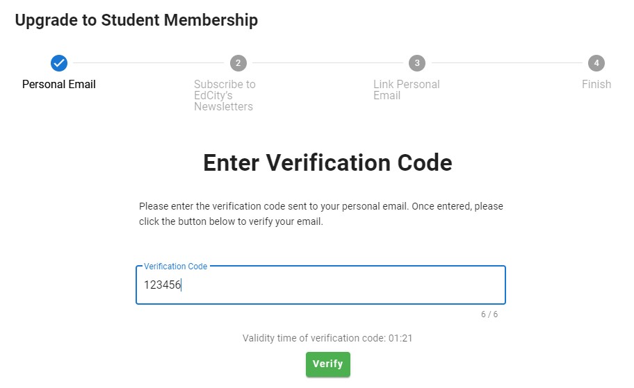 Enter the verification code found in the email.
